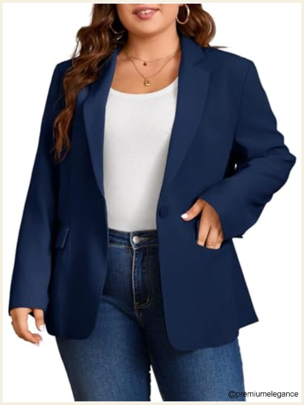 Plus Size Womens Blazer Long Sleeve Work Office Suit Jacket Open Front Pockets